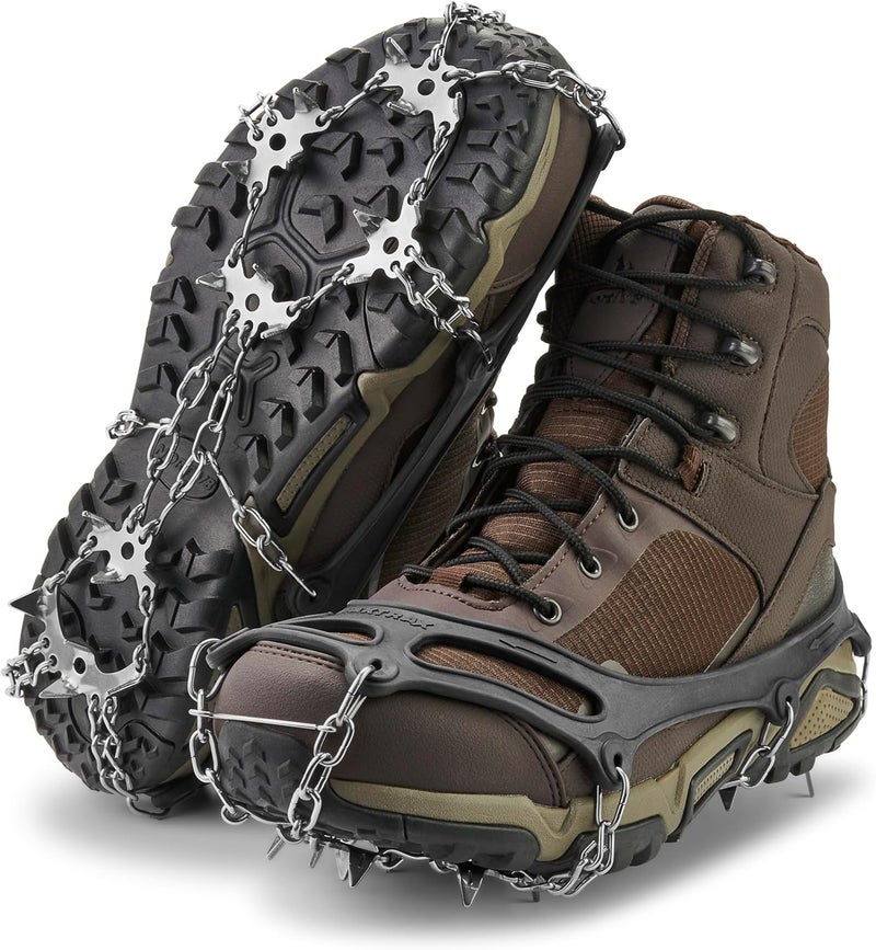 Yaktrax Adventure Grip - Durable Winter Traction Device with Stainless Steel Spikes for Ice and Snow, Flexible Thermoplastic Rubber Upper, Fits Various Footwear, Ideal for Hiking and Mountaineering - Image 1